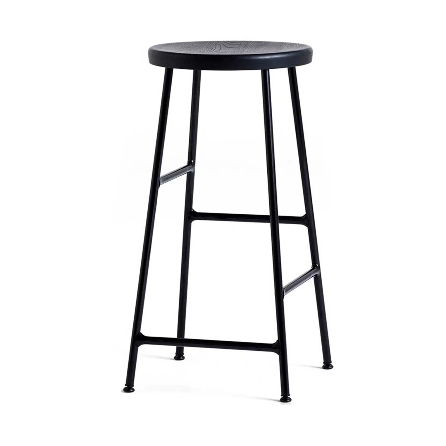 Cornet sgabello da bar rotondo 65 cm, Soft black oak-soft black HAY