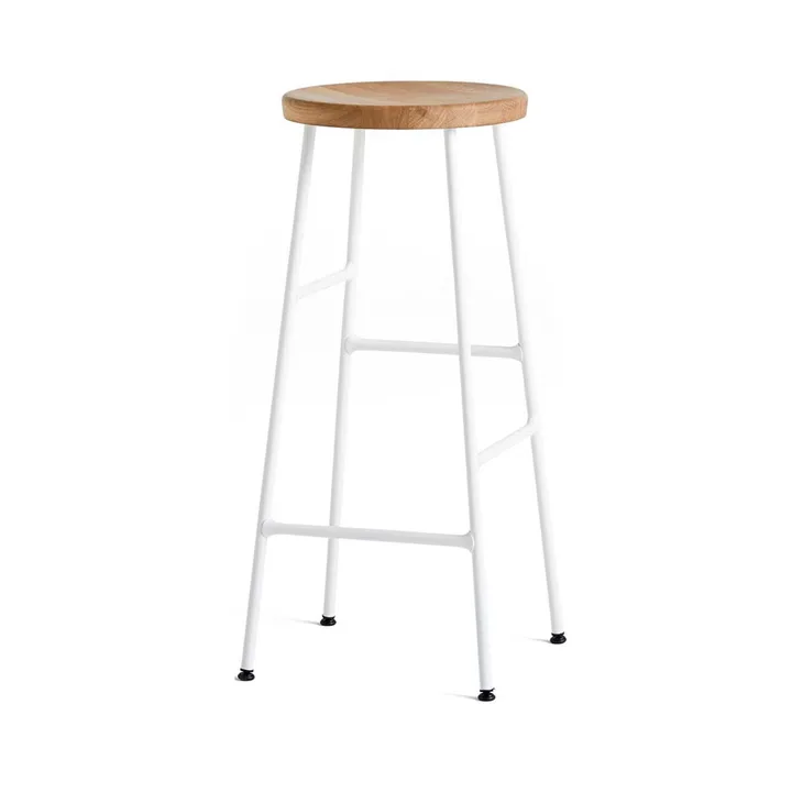 Cornet sgabello da bar rotondo 75 cm - Oiled oak-cream white - HAY