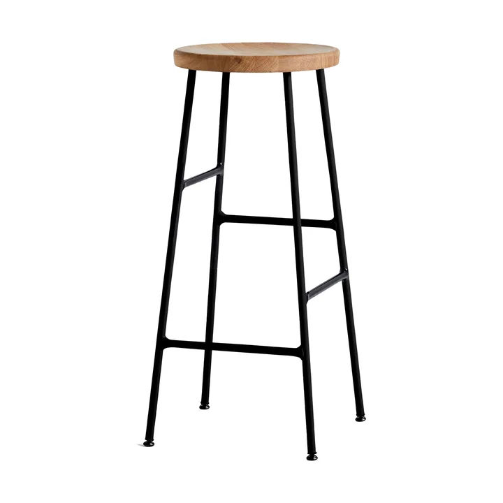 Cornet sgabello da bar rotondo 75 cm - Oiled oak-soft black - HAY