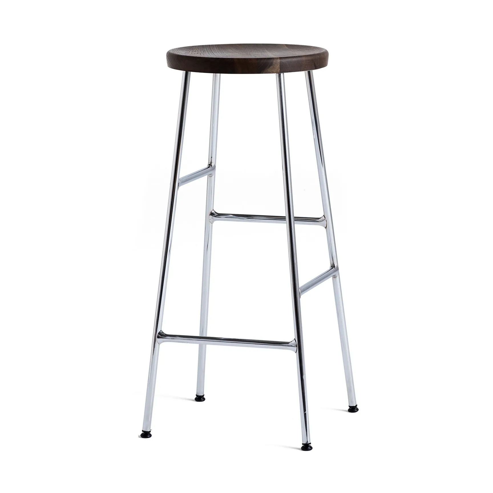 Cornet sgabello da bar rotondo 75 cm, Smoked oiled oak-chrome HAY