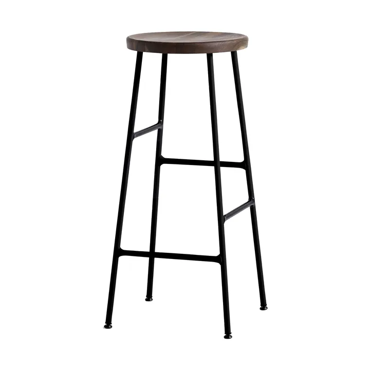Cornet sgabello da bar rotondo 75 cm - Smoked oiled oak-soft black - HAY