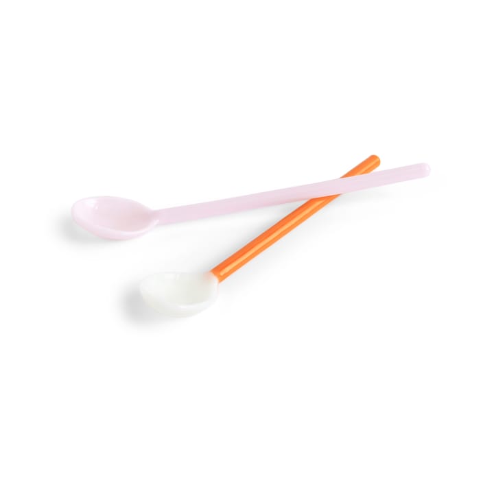 Cucchiai in vetro Duo, confezione da 2, Rosa chiaro, arancione brillante HAY