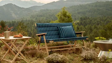 Cuscino Outdoor Market - Blue-beige, 45x35 cm - HAY