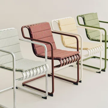 Cuscino per seduta Terrazza Folding - Yellow bold stripe, 82x40 cm - HAY