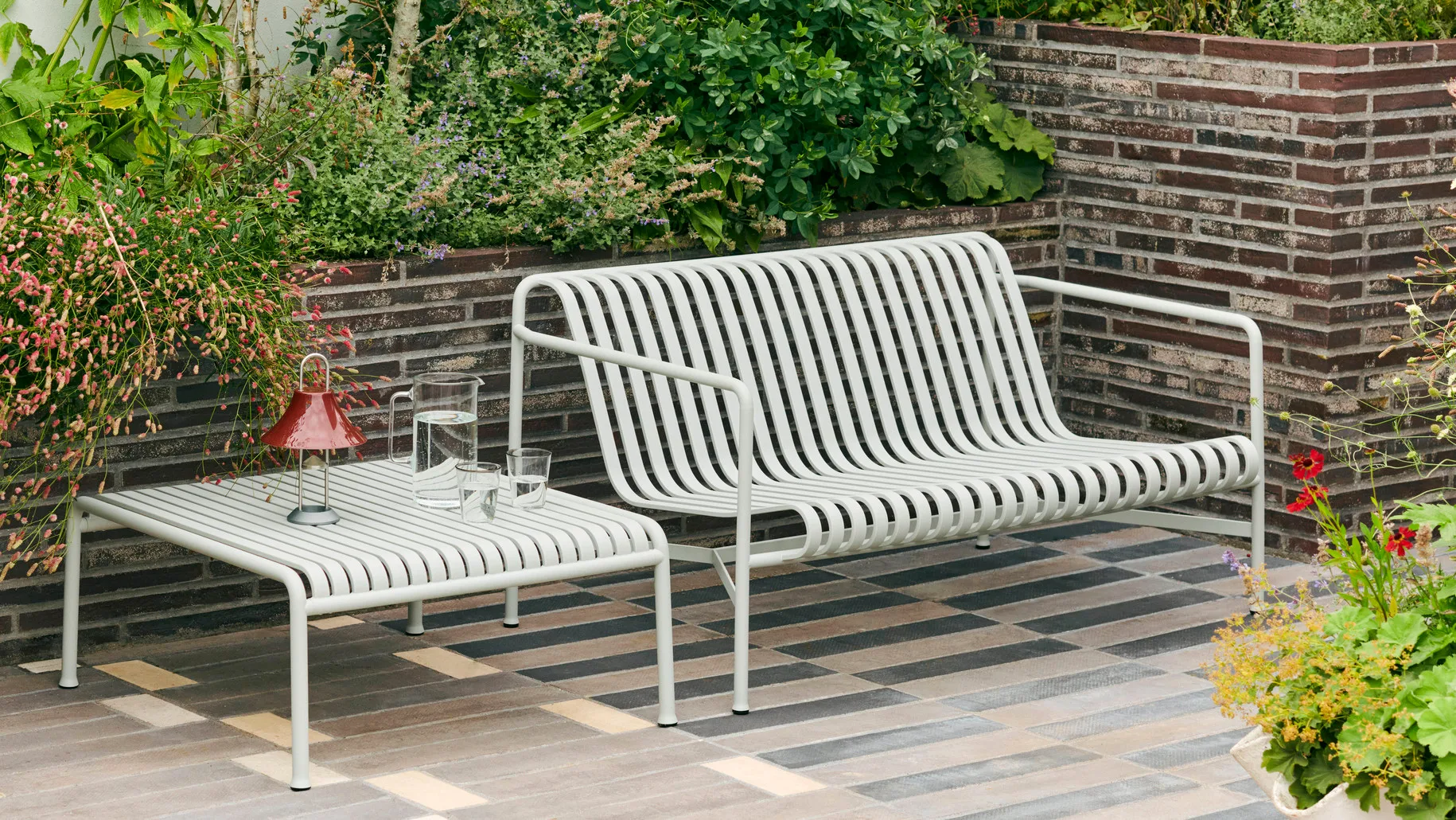 Divano lounge Palissade, Sky grey HAY