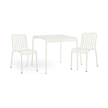 Gruppo da pranzo Palissade con 2 sedie 82,5x90 cm bianco crema - HAY