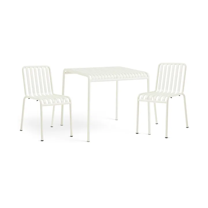 Gruppo da pranzo Palissade con 2 sedie 82,5x90 cm bianco crema - HAY