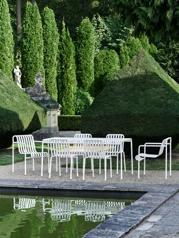 Gruppo da pranzo Palissade con 4 sedie 170x90 cm bianco crema - HAY