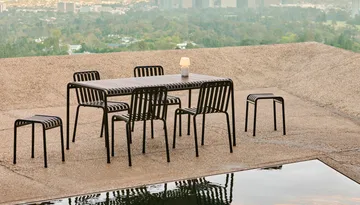 Gruppo da pranzo Palissade con 6 sedie 170x90 cm antracite - HAY