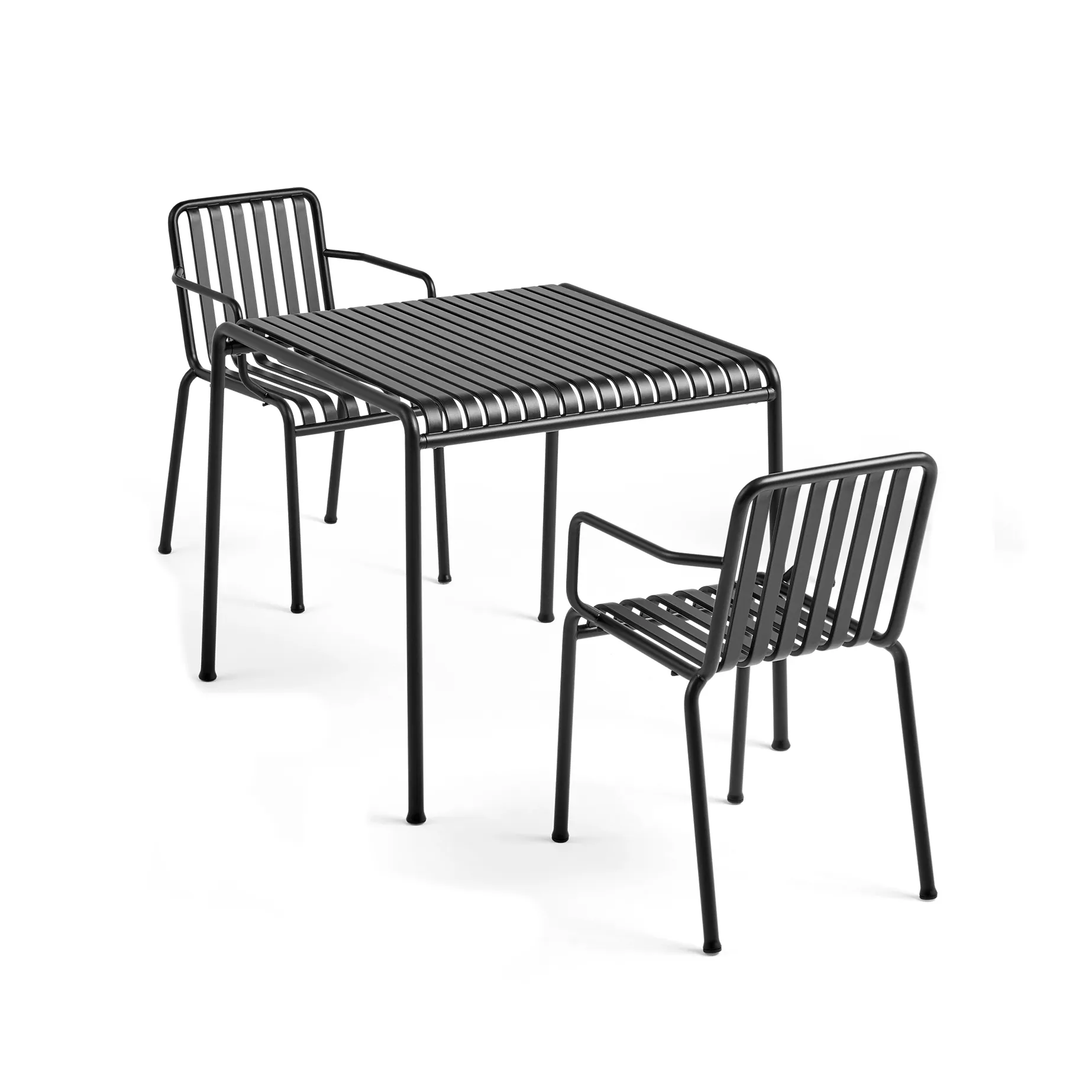 Gruppo da pranzo Palissade da 2 sedie con braccioli 82,5x90 cm antracite,  HAY
