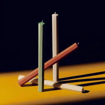 Hexagon Candle candele mix confezione da 4 - Forest - HAY