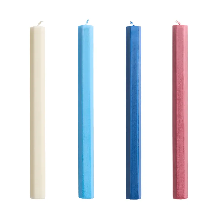 Hexagon Candle candele mix confezione da 4 - marine - HAY