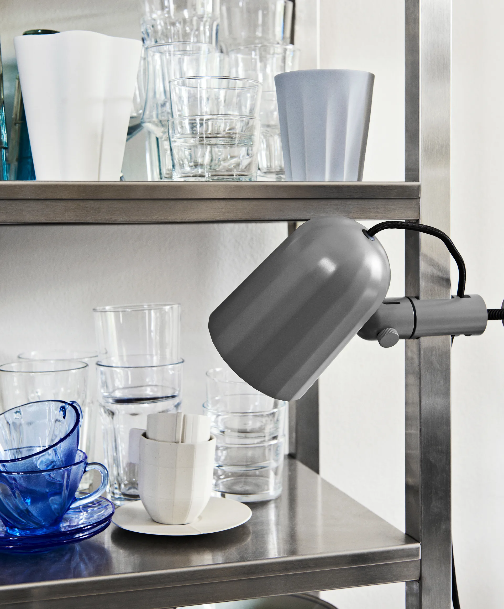 Lampada a morsetto Noc, Grigio scuro HAY