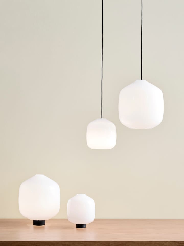 Lampada a sospensione Buoy Ø20 cm, Opal glass-anthracite blue HAY