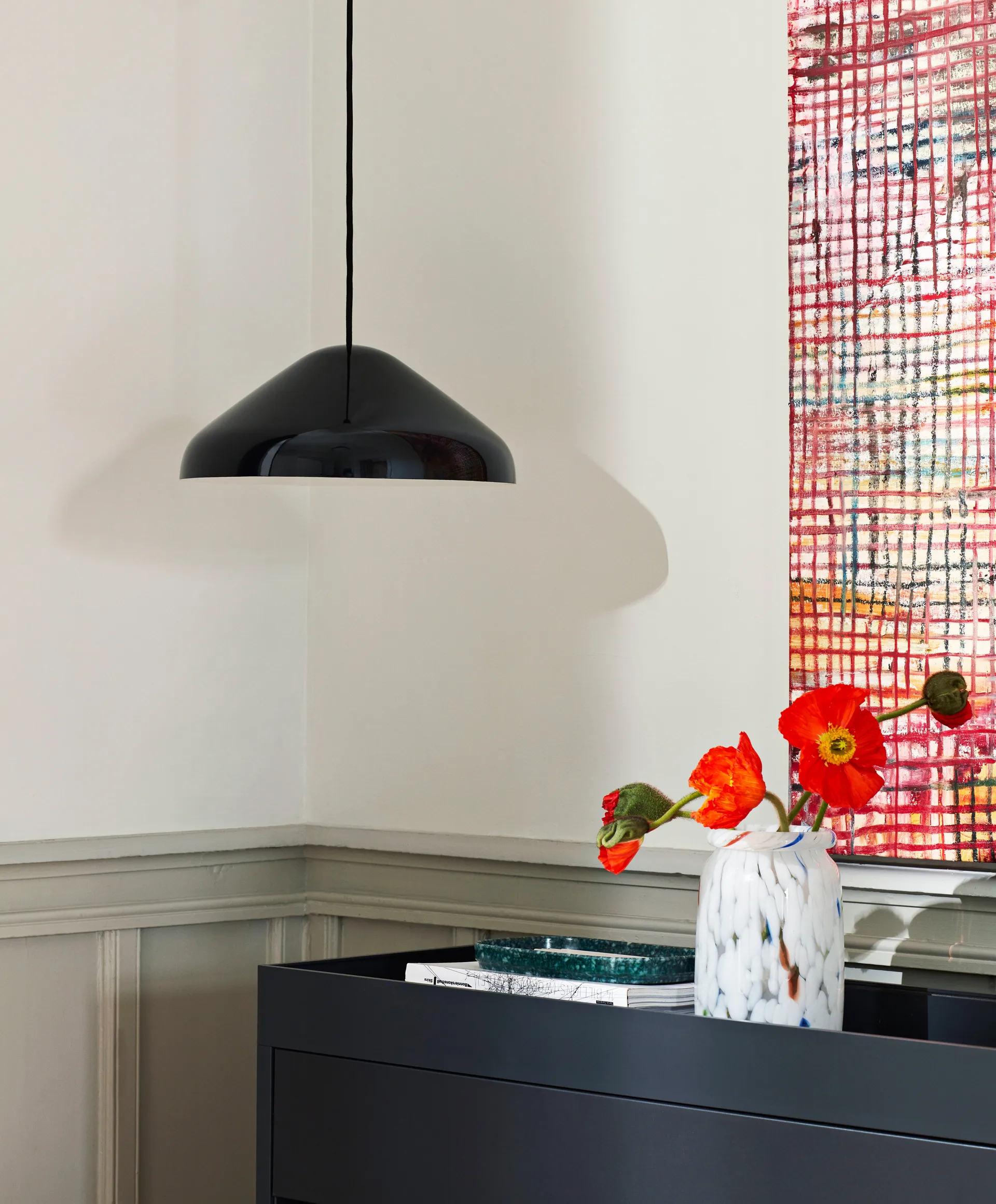 Lampada a sospensione Pao Steel Ø 35 cm, Soft black HAY