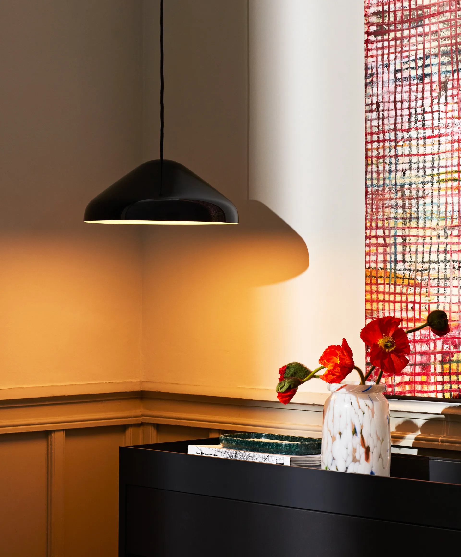 Lampada a sospensione Pao Steel Ø 35 cm, Soft black HAY