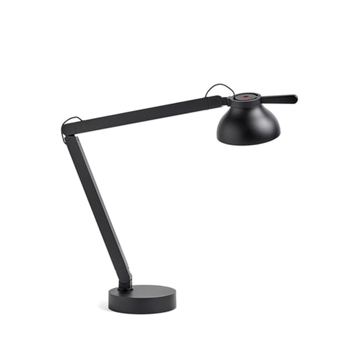 Lampada da tavolo a doppio braccio PC - Soft black, con base della lampada - HAY