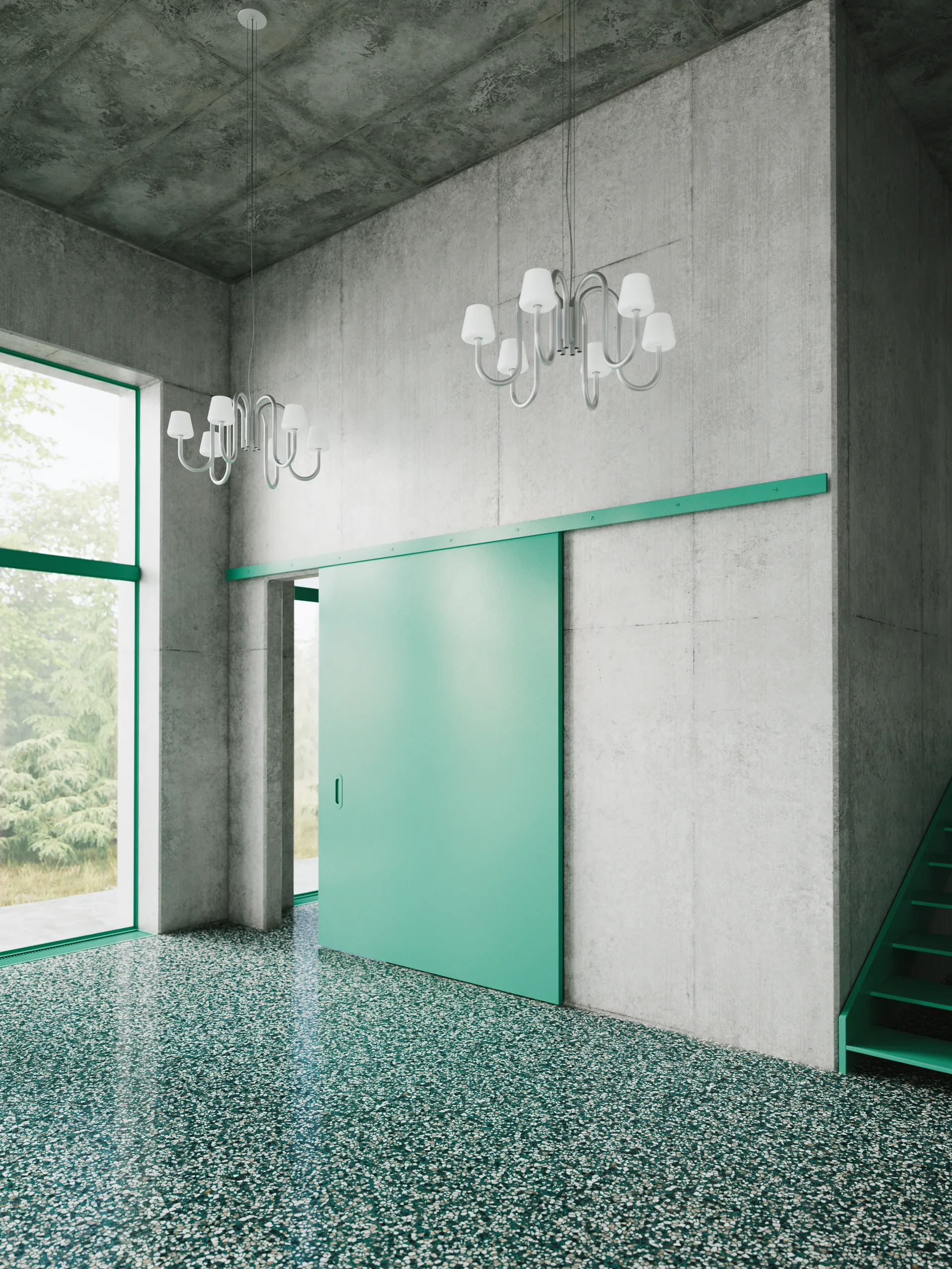 Lampadario Apollo 745, Bianco opale HAY