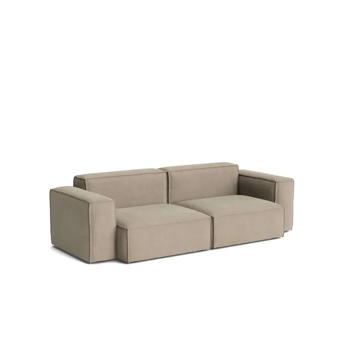 Mags Soft Low Armrest divano 2,5 posti combinazione 1 - Linara beige, rivestimento rimovibile - HAY