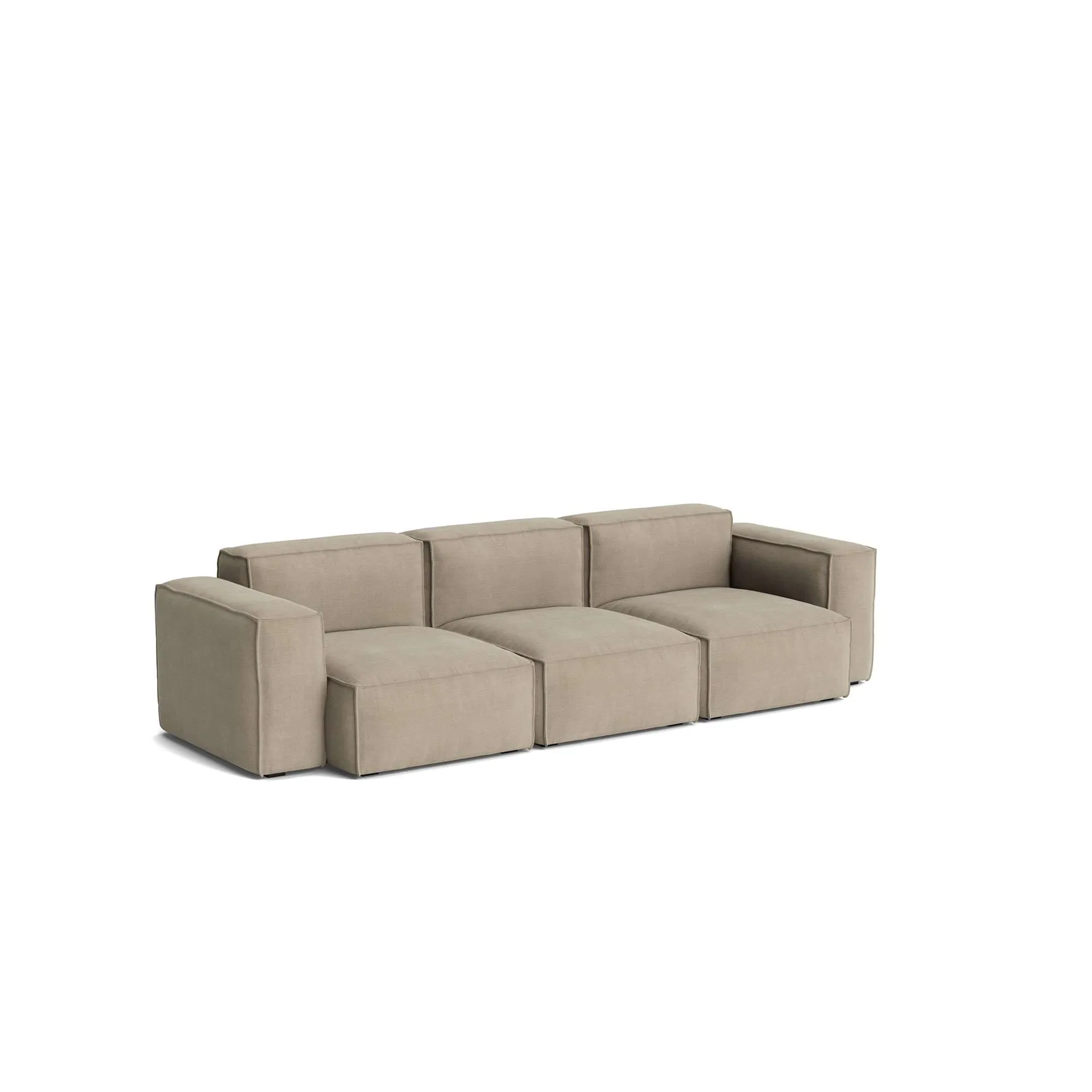 Mags Soft Low Armrest divano 2,5 posti combinazione 1, Linara beige, rivestimento rimovibile HAY