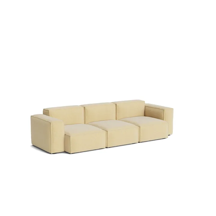 Mags Soft Low Armrest divano 2,5 posti combinazione 1 - Tartaglia Ocre white, rivestimento removibile - HAY