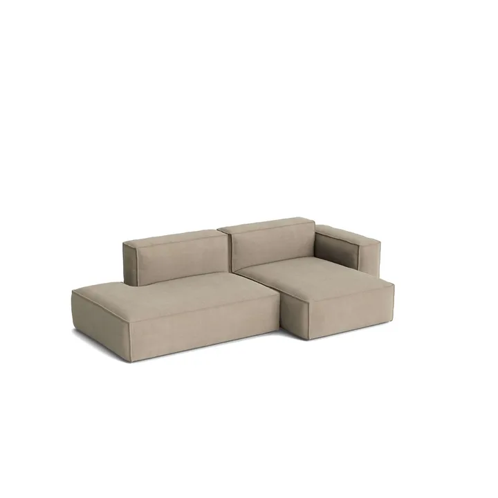 Mags Soft Low Armrest divano 2,5 posti combinazione 3 - Linara beige, destro, rivestimento sfoderabile - HAY