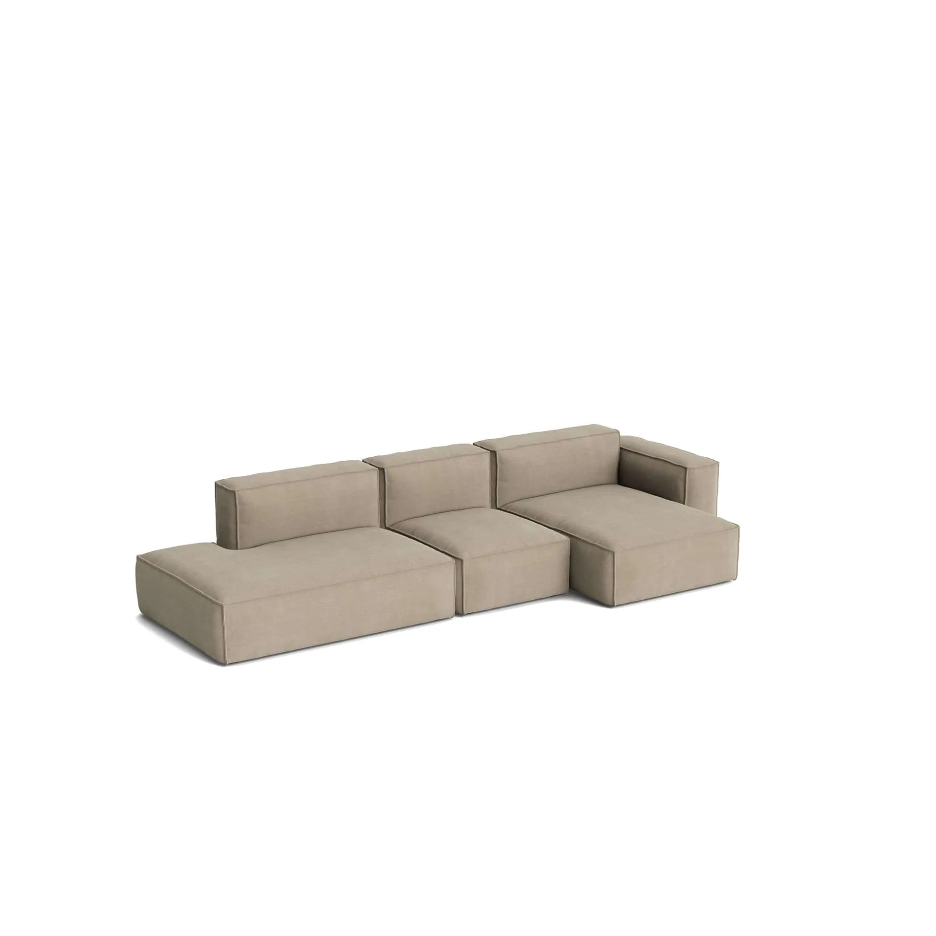 Mags Soft Low Armrest divano 2,5 posti combinazione 3, Linara beige, destro, rivestimento sfoderabile HAY