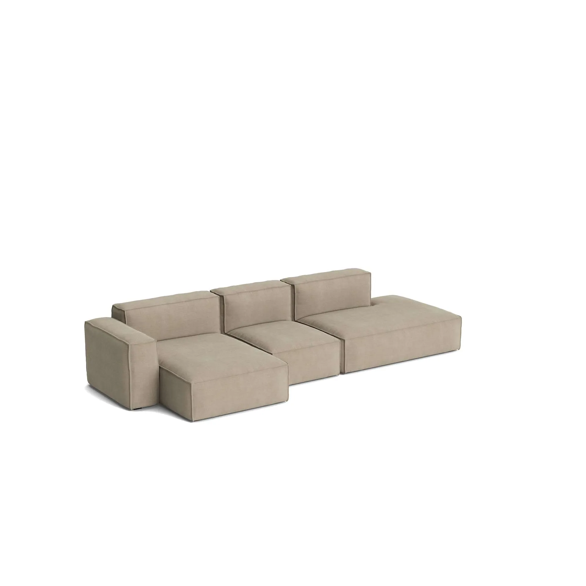 Mags Soft Low Armrest divano 2,5 posti combinazione 3, Linara beige, sinistra, rivestimento sfoderabile HAY