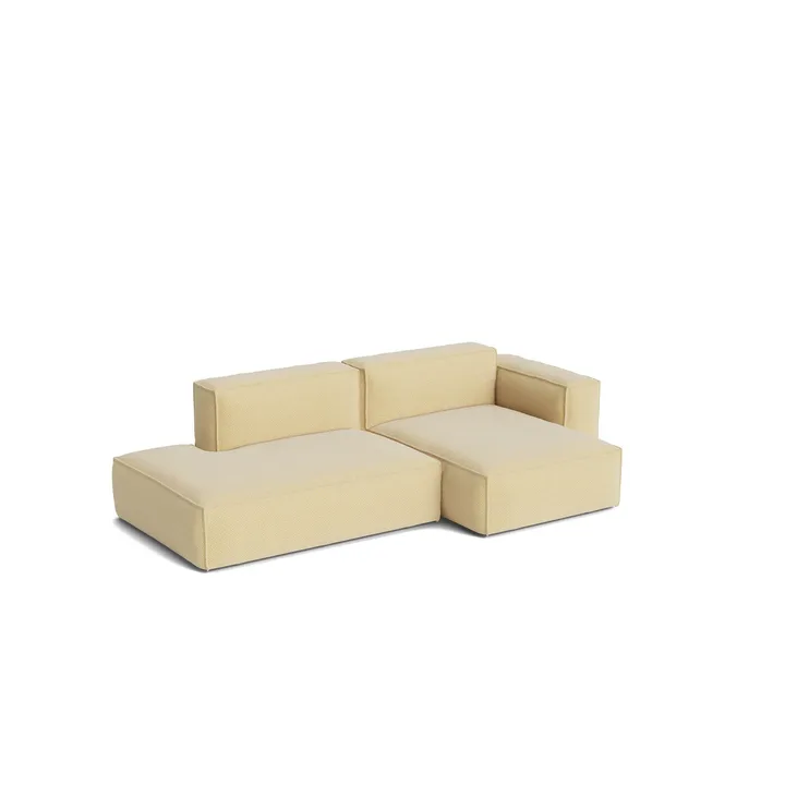 Mags Soft Low Armrest divano 2,5 posti combinazione 3 - Tartaglia Ocre white, destro, rivestimento removibile - HAY