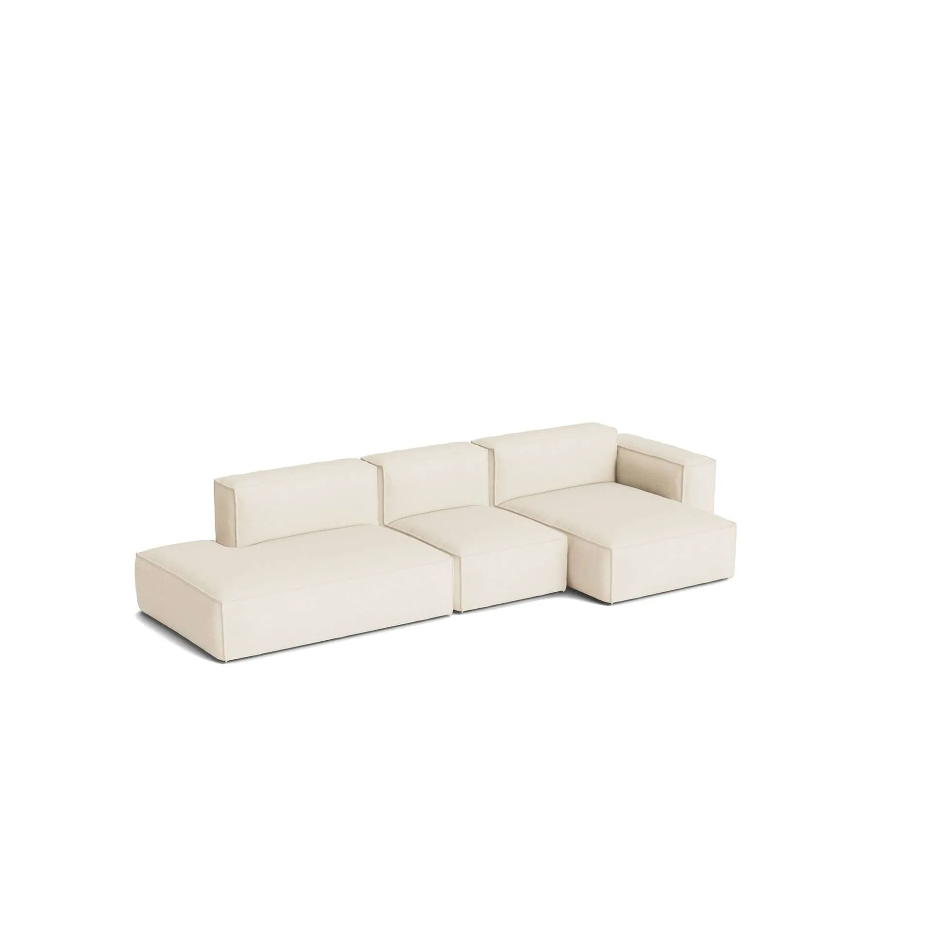 Mags Soft Low Armrest divano 2,5 posti combinazione 3, Turf cream, destro, rivestimento removibile HAY