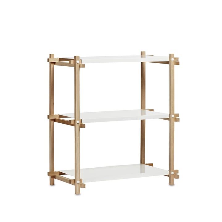 Mensola Woody Column, Oak-white lacquered shelf, low HAY