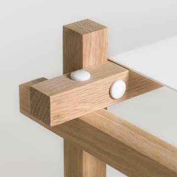 Mensola Woody - Oak-white lacquered shelf, high - HAY
