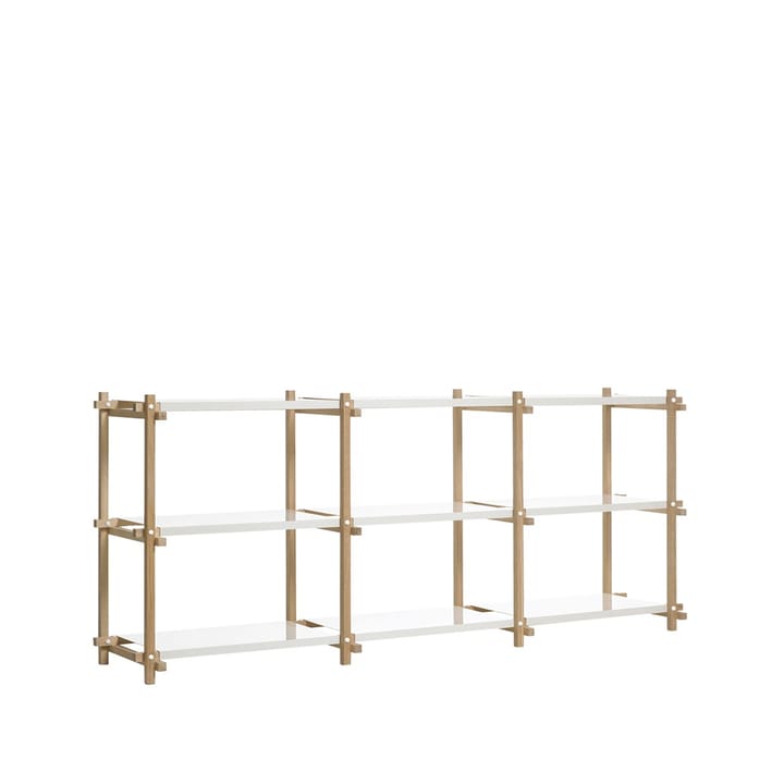 Mensola Woody, Oak-white lacquered shelf, low HAY