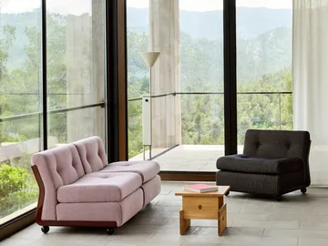 Modulo divano Amanta - Anthracite-turf blue red mélange, 1-posto/poltrona - HAY