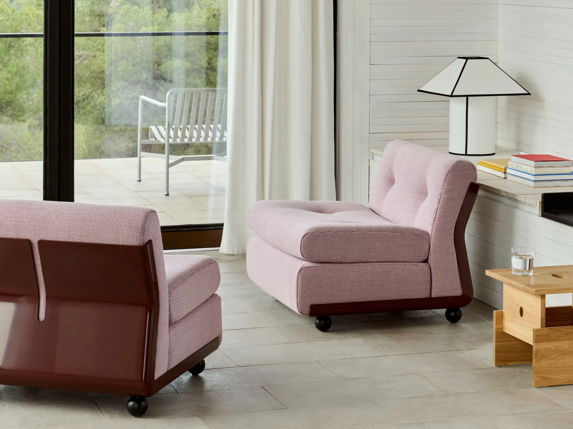 Modulo divano Amanta, Burgundy red-yuma 1851, poltrona a 1 posto HAY