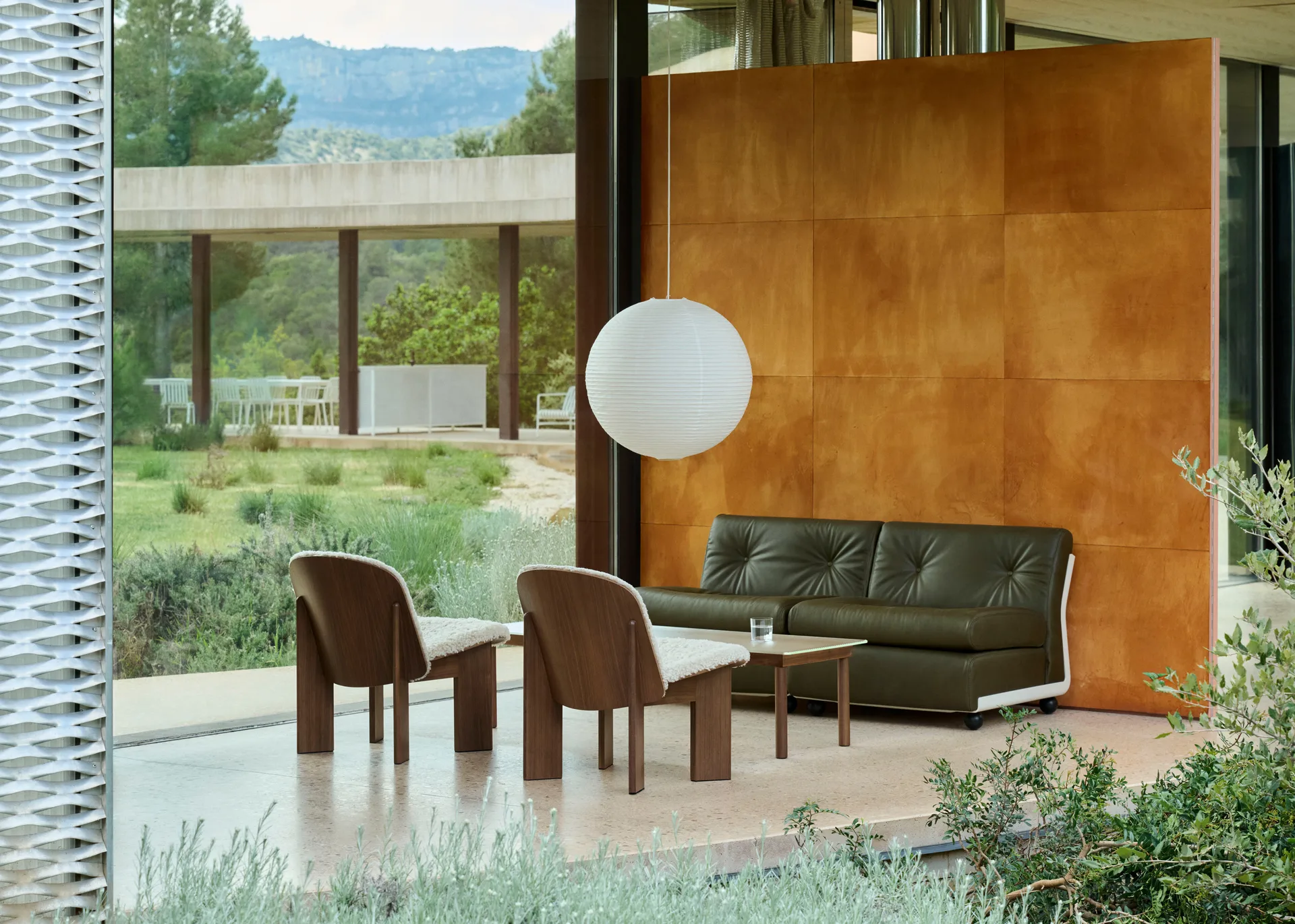 Modulo divano Amanta, Cream beige-sense forest, 2 posti HAY