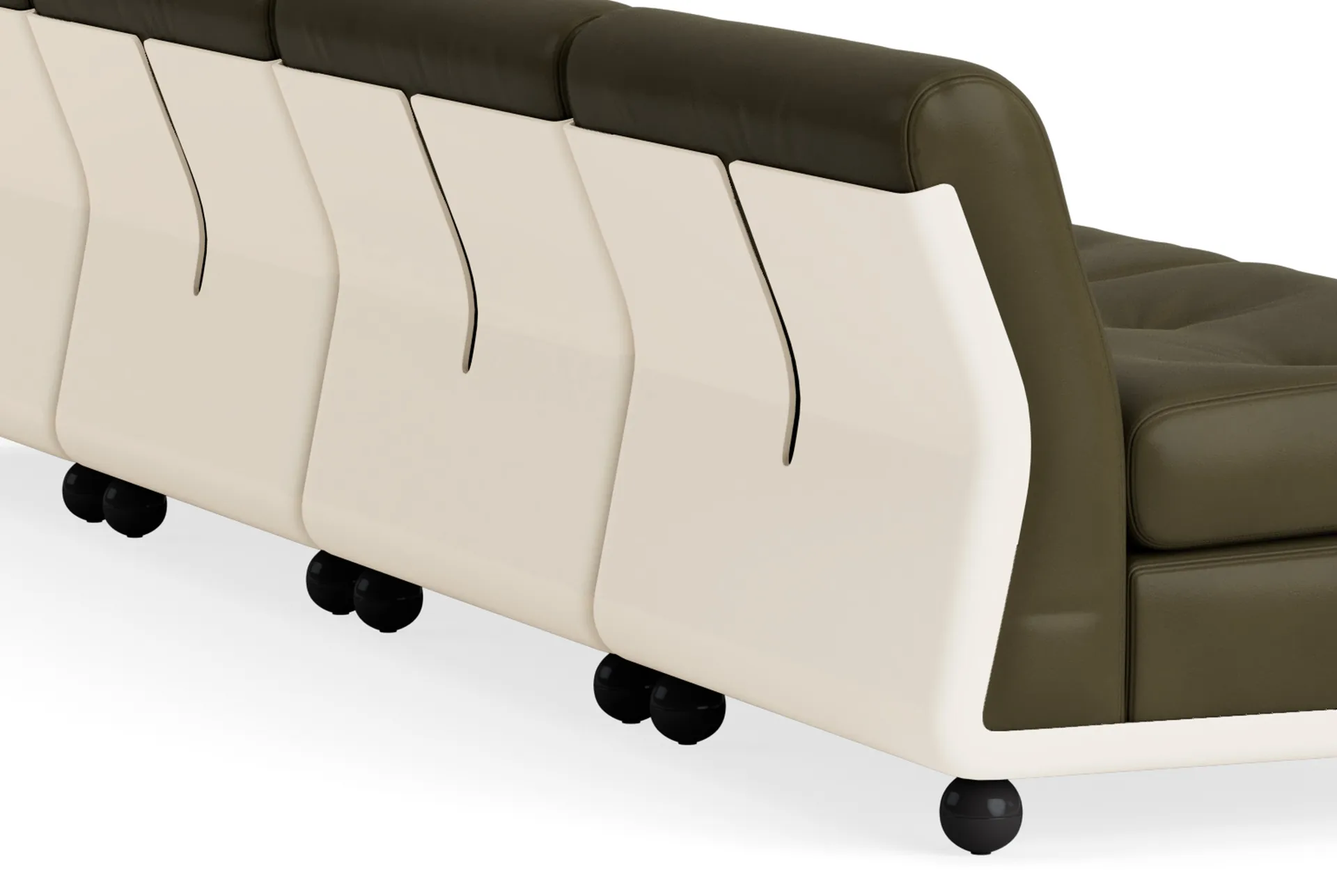 Modulo divano Amanta, Cream beige-sense forest, 4 posti HAY
