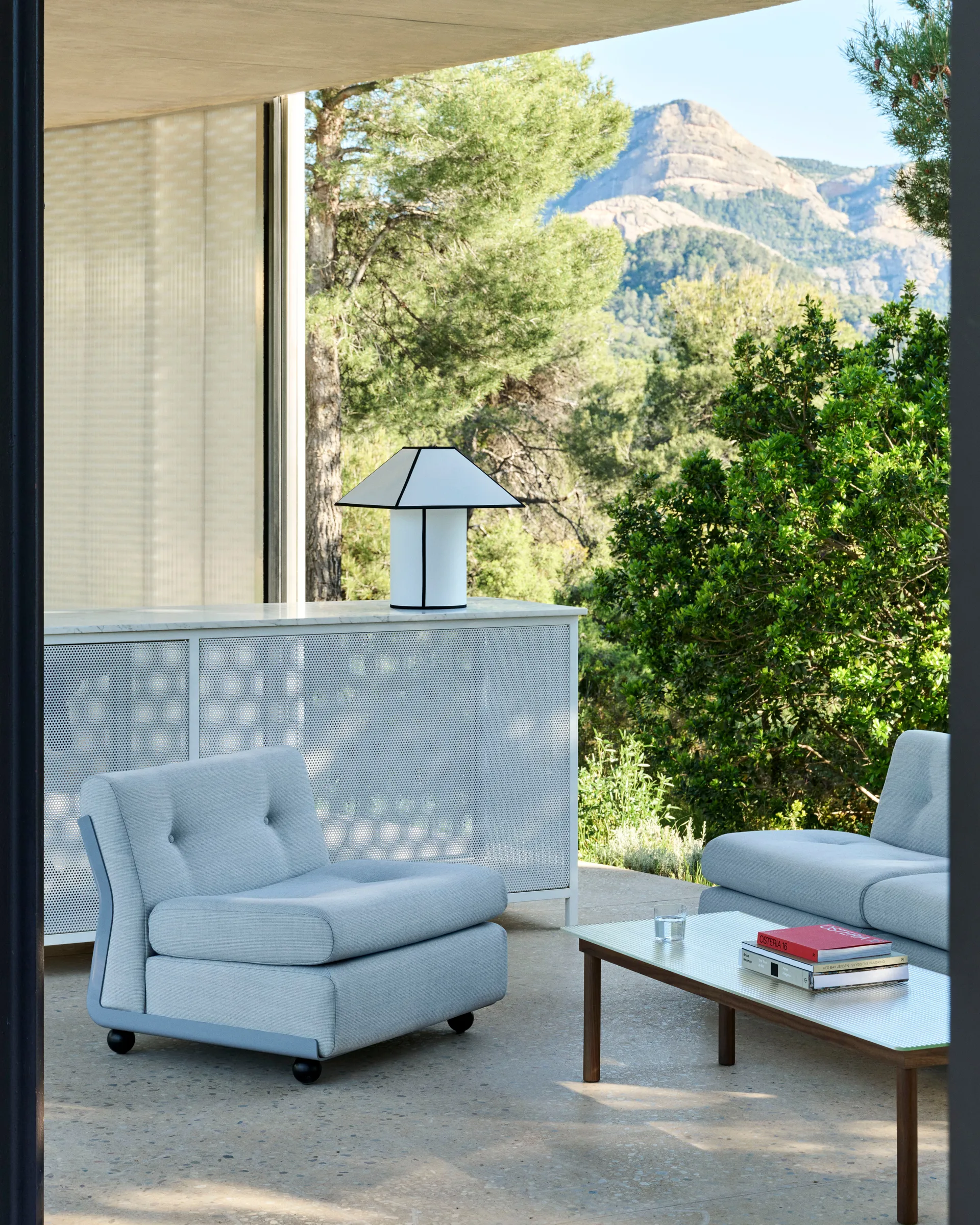 Modulo divano Amanta, Frost blue-naveli 723, poltrona a 1 posto HAY