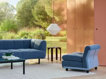 Modulo divano Amanta - Frost blue-turf blue, poltrona 1 posto - HAY