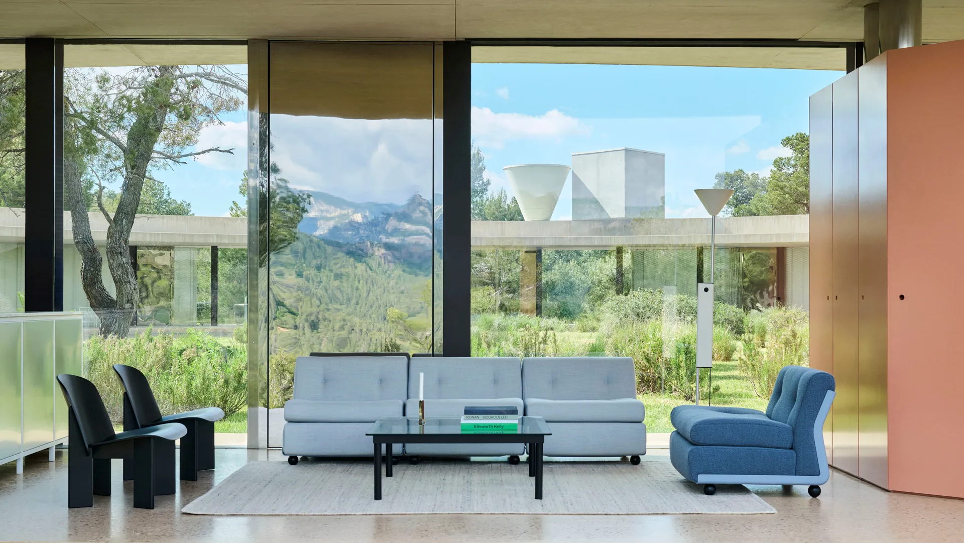 Modulo divano Amanta, Frost blue-turf blue, poltrona 1 posto HAY