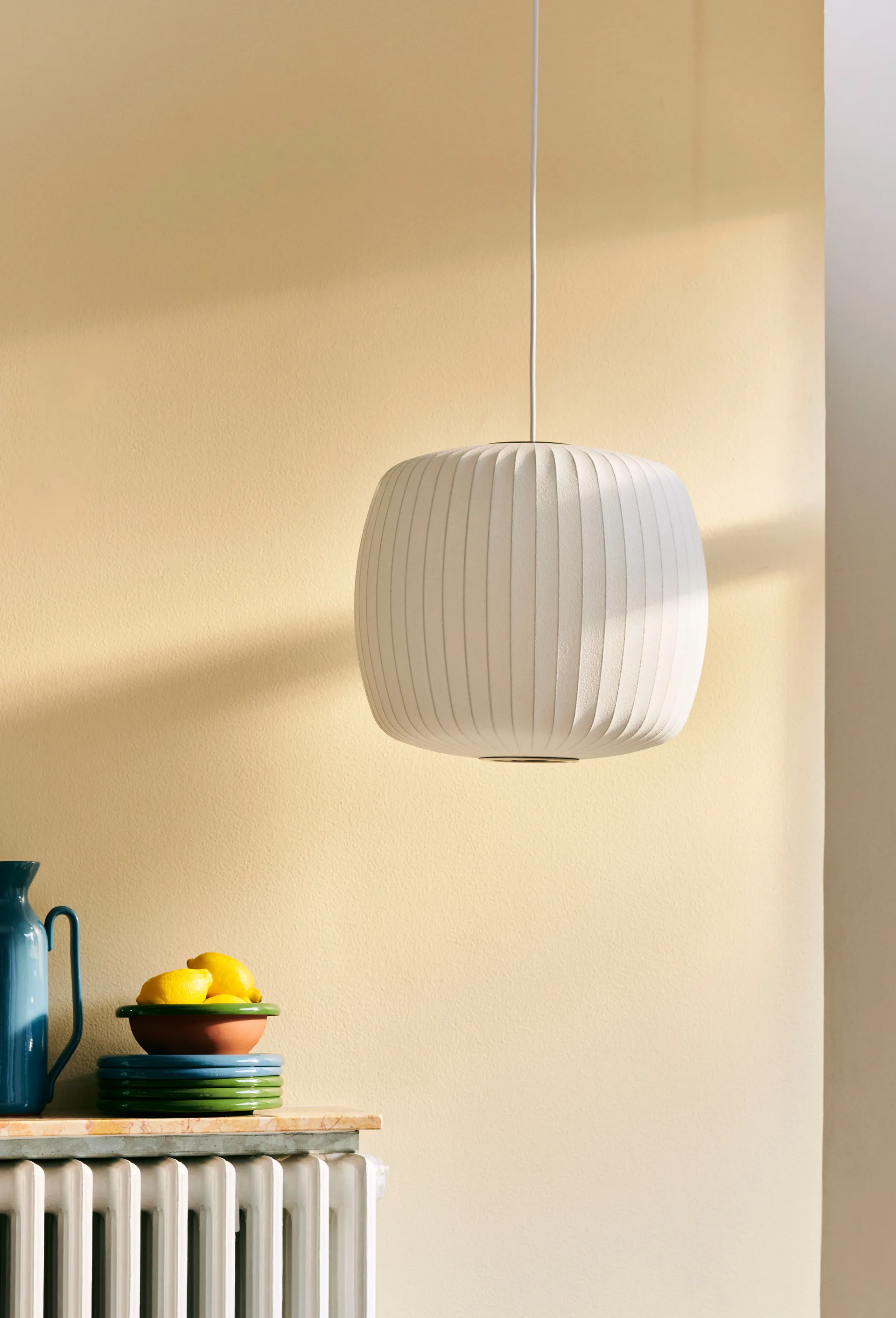 Nelson Bubble Roll lampada a sospensione M, Bianco opaco HAY