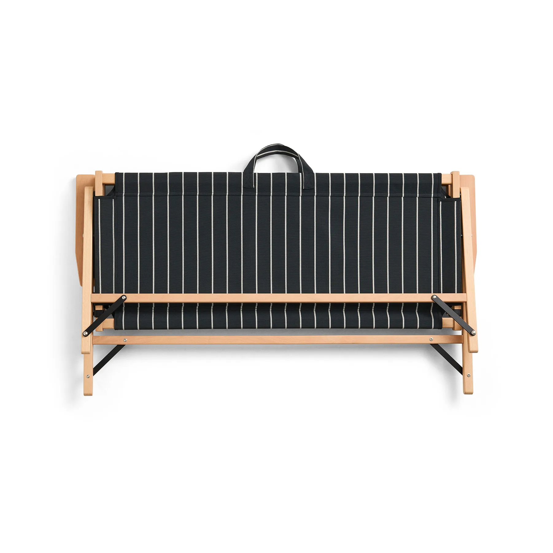 Outdoor Market divano pieghevole, Black-beige, 2 posti HAY