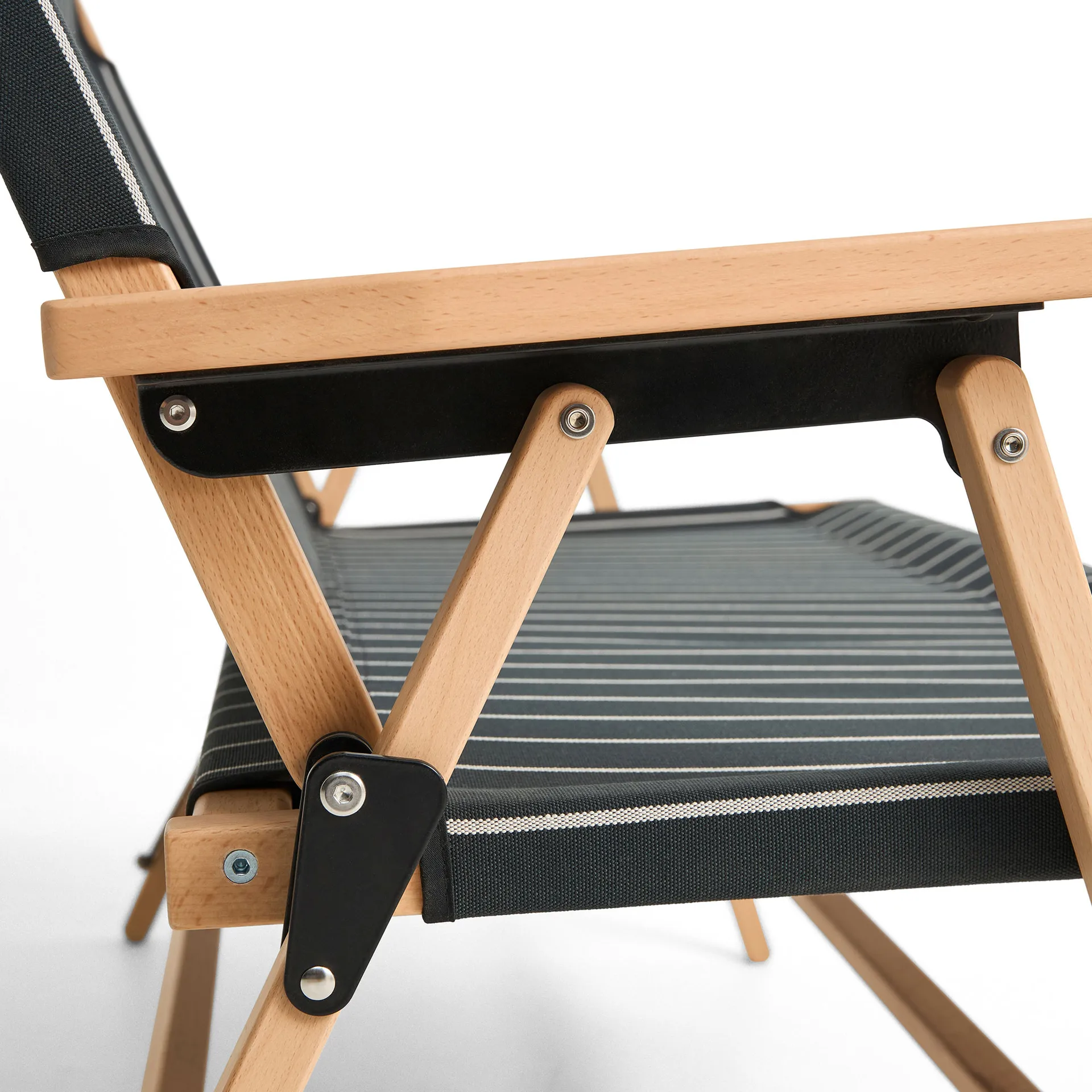 Outdoor Market divano pieghevole, Black-beige, 2 posti HAY