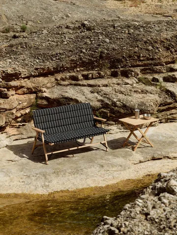 Outdoor Market divano pieghevole - Black-beige, 2 posti - HAY