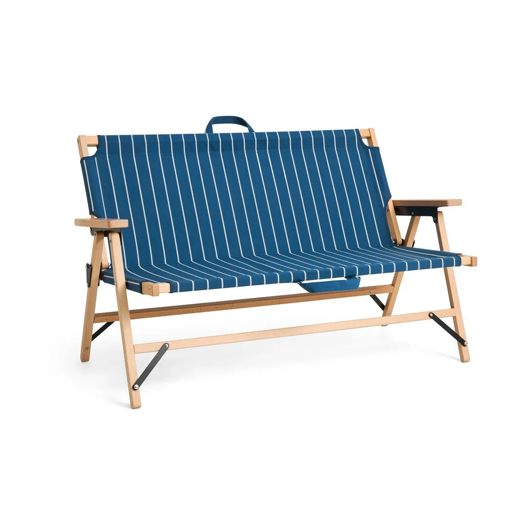 Outdoor Market divano pieghevole, Blue-beige, 2 posti HAY