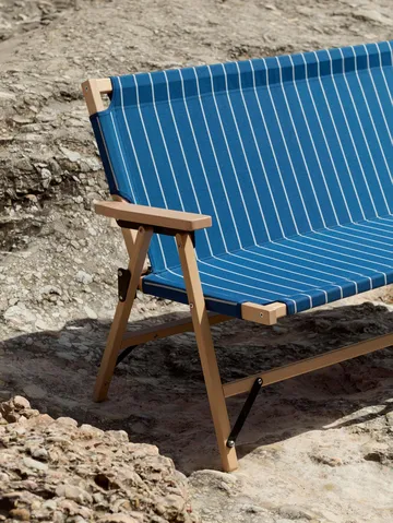 Outdoor Market divano pieghevole - Blue-beige, 2 posti - HAY