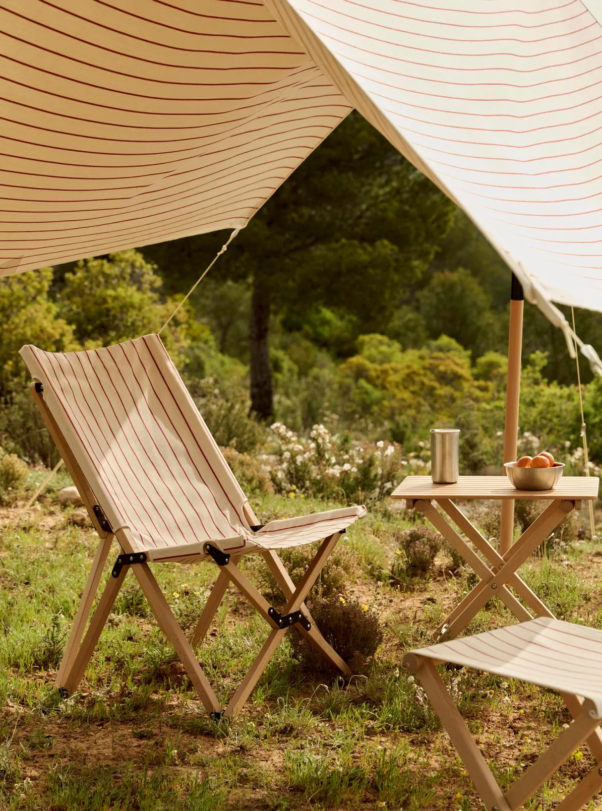 Outdoor Market parasolettone, Beige-rosso, 200x240 cm HAY