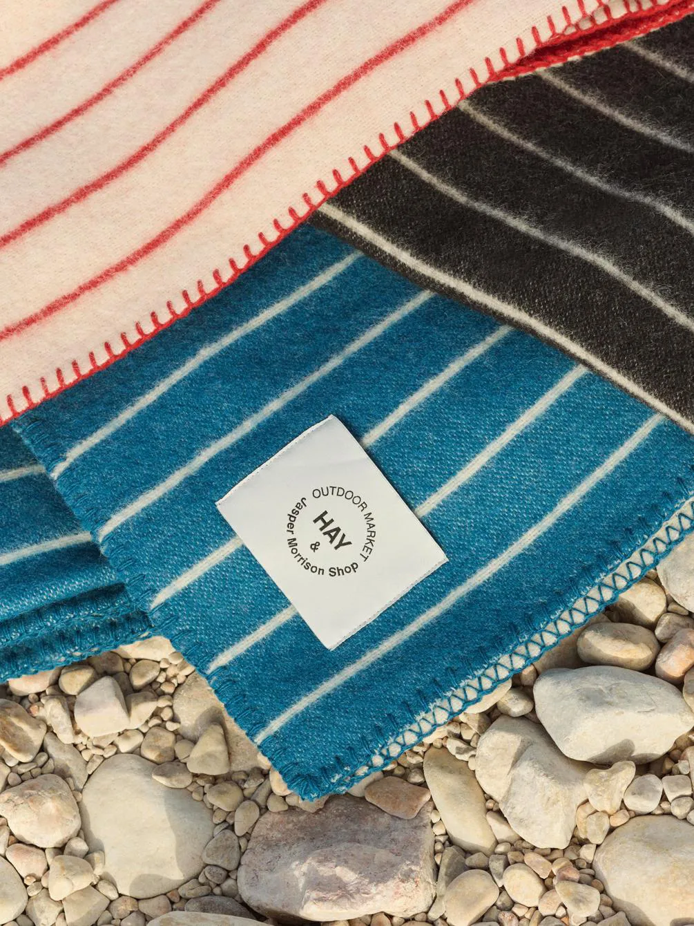 Outdoor Market plaid, Black-beige, 130x180 cm HAY