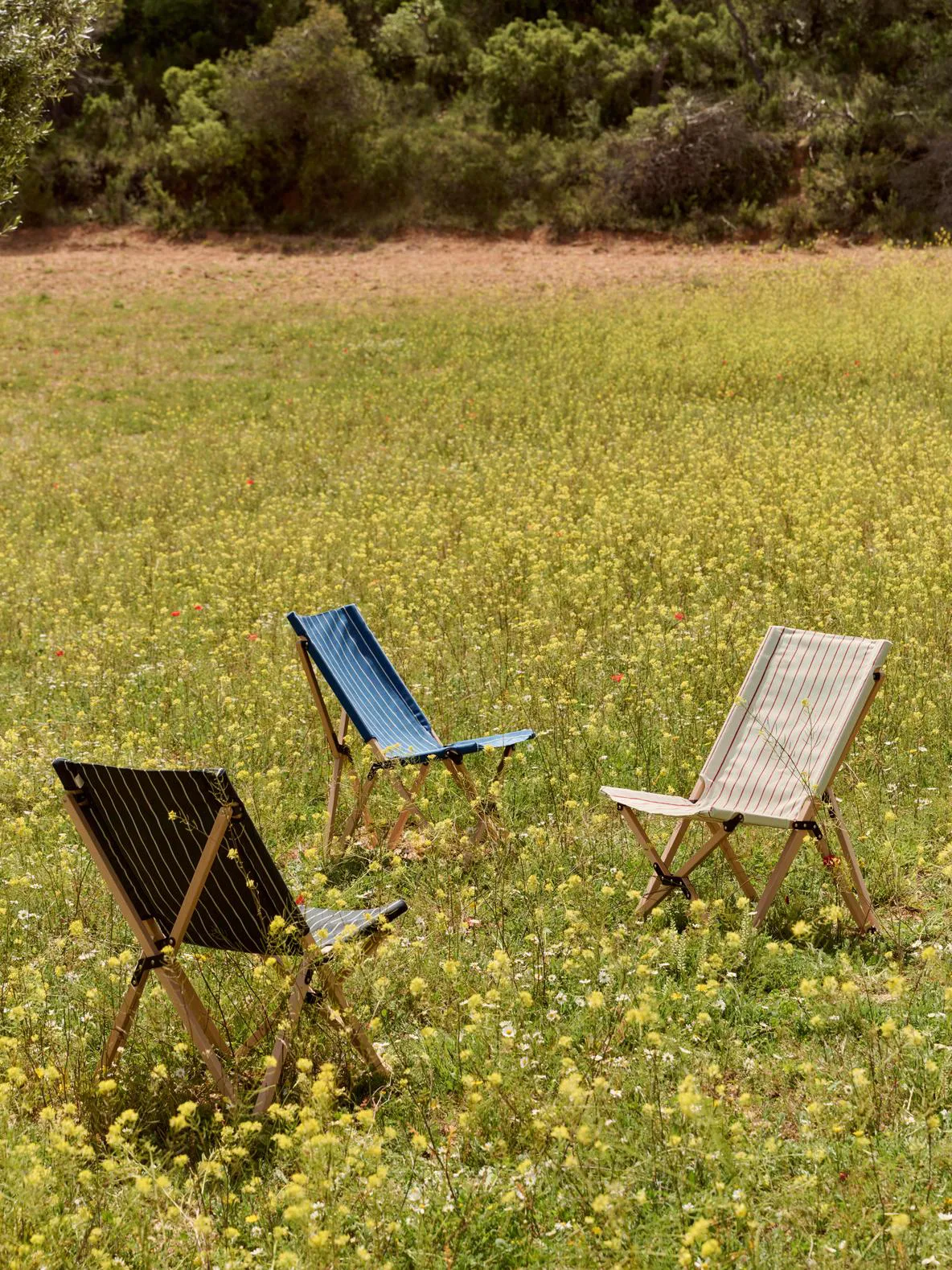 Outdoor Market sedia pieghevole, Blue-beige HAY