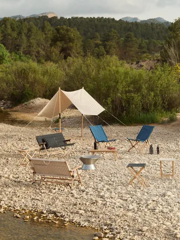 Outdoor Market sedia pieghevole - Blue-beige - HAY